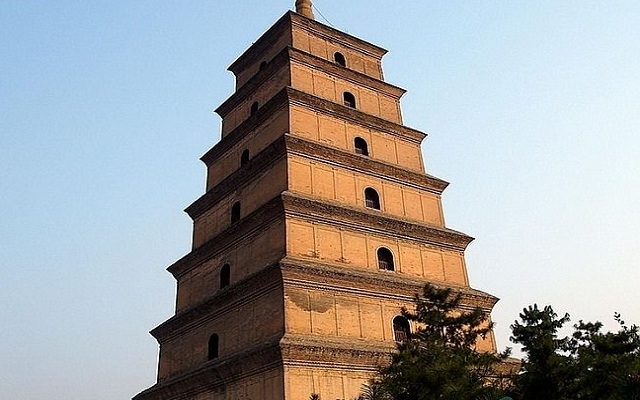 Xian China classic tours with big wild goose pagoda