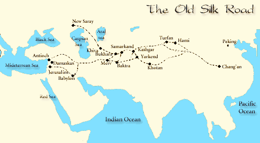 Ancient Silk Road in Turpan.gif