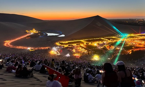 Mingsha-Dunes-Mass-Concert-Drone-Show-Dunhuang-tour Mingsha-Dunes-Mass-Concert-Drone-Show-Dunhuang-tour
